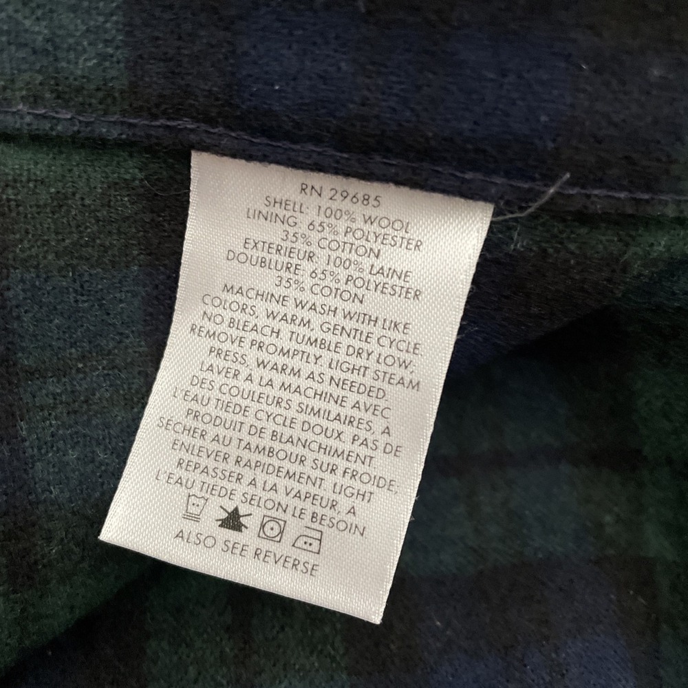 VTG Pendleton SoLo Mens XL Green & Blue Plaid Wool Long Sleeve Button Up USA - Picture 7 of 7